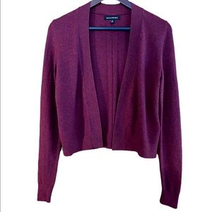 Banana Republic Merino Wool Cropped Burgundy Cardigan